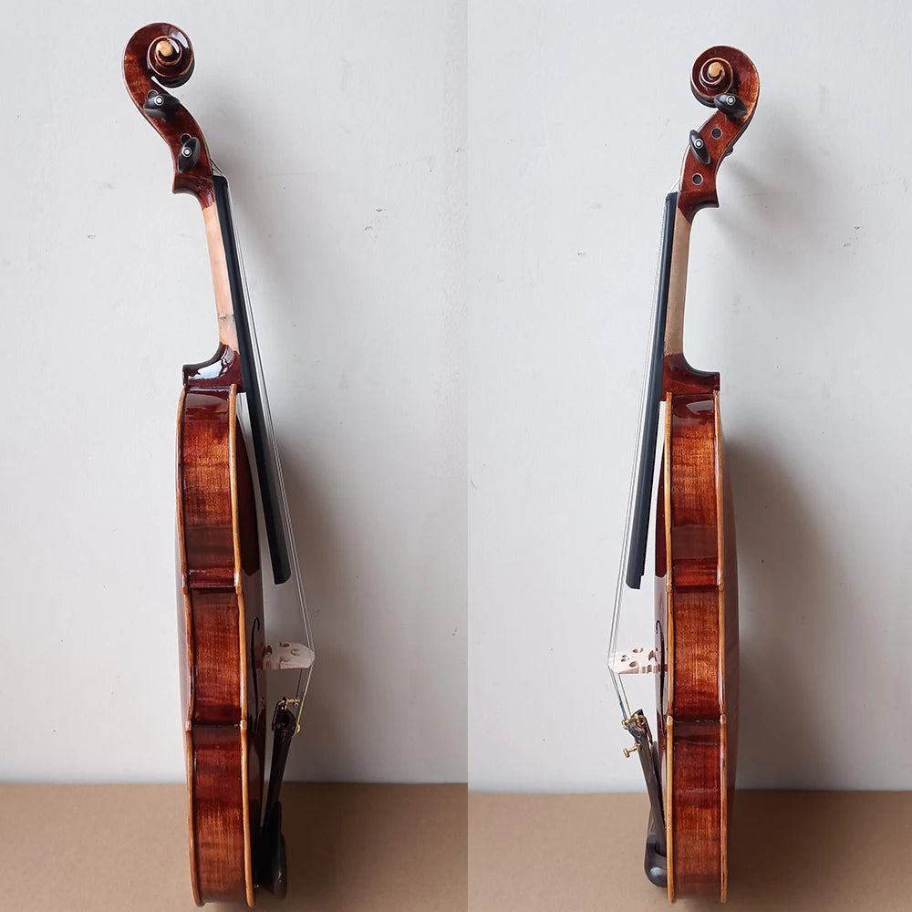 High Flame Maple Handmade Violin 4/4 3/4 1/2 1/4 바이올린 كمان Stradivari Vionlino Set Beginner Professional Musical Instrument
