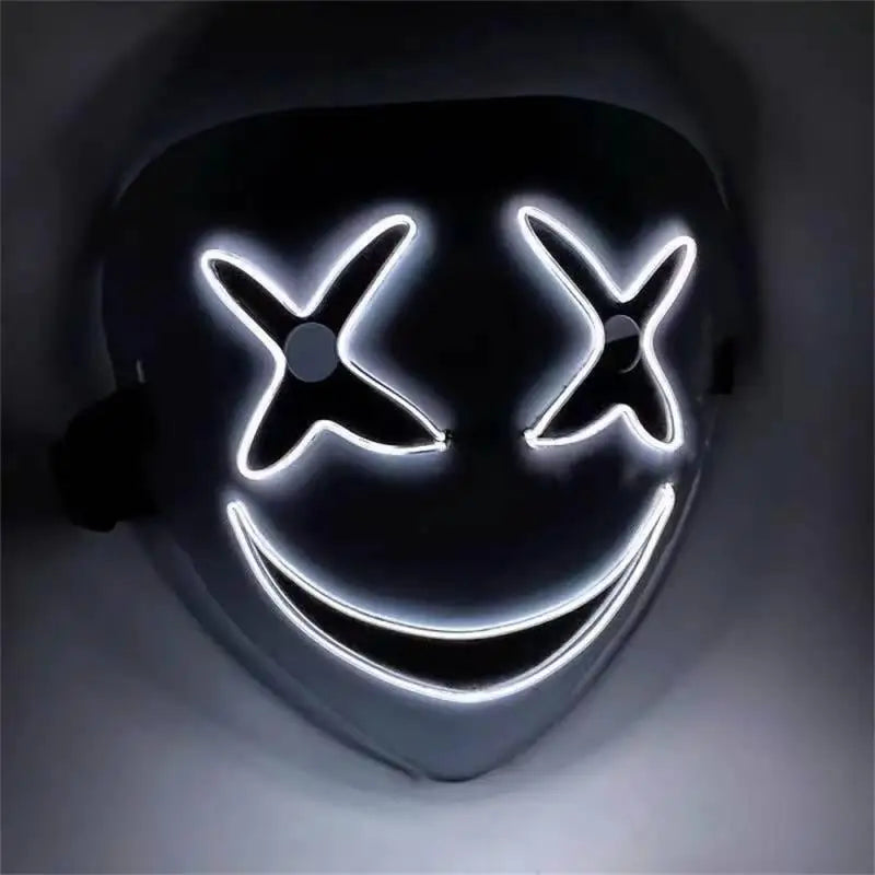 Luminous Mask Soft Light Abs Scary Clown Mask Show Party Clothing Stand Out in the Crowd Halloween Led Mask Led Light Mask 2aa