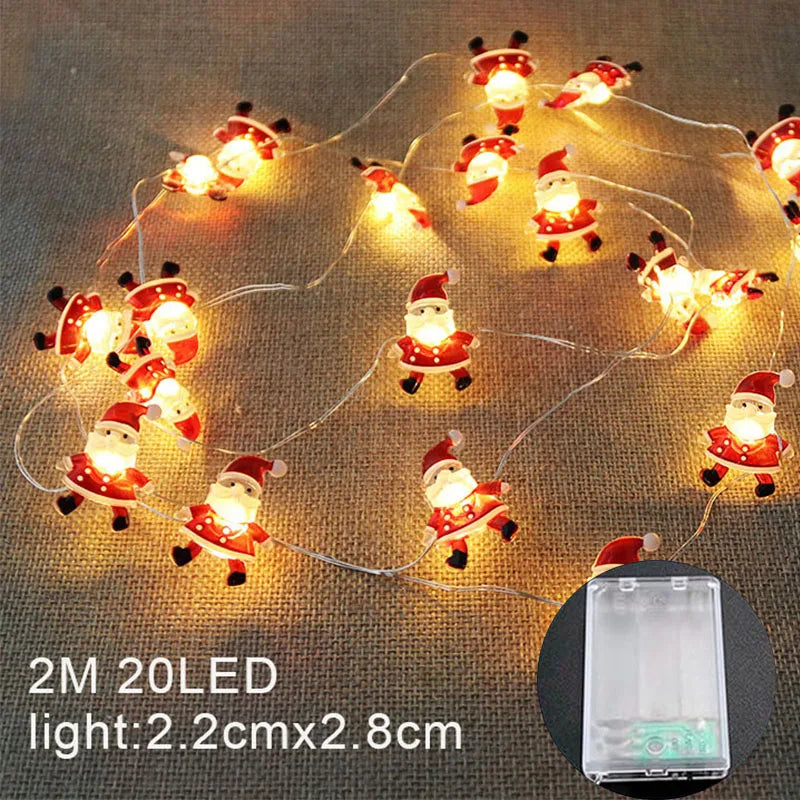 Christmas Fairy Light Christmas Light String Santa Claus Snowman Garland Light for Wedding Bedroom Christmas Tree Ornament