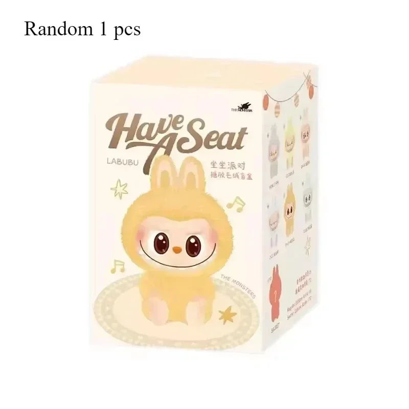 1:1High Quality Macaron 2nd the Monsters Labubu Sitting Party Vinyl Plush Blind Box Decorative Surprise Box Doll Collection Gift