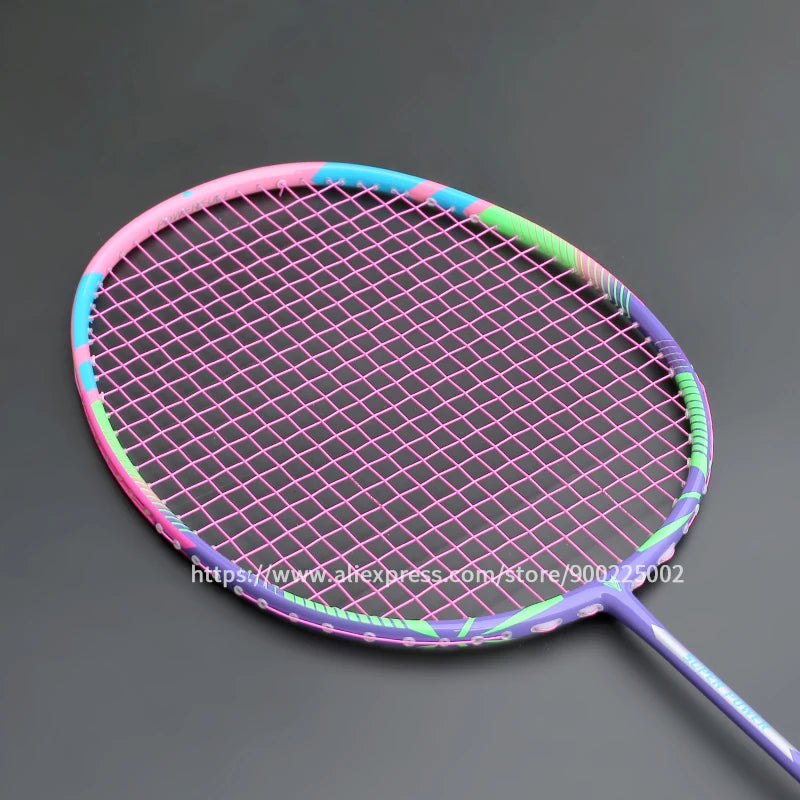Ultralight 8U 65g Carbon Professional Badminton Racket Strings Strung Bag Multicolor Z Speed Force Raket Rqueta Padel 22-30lbs
