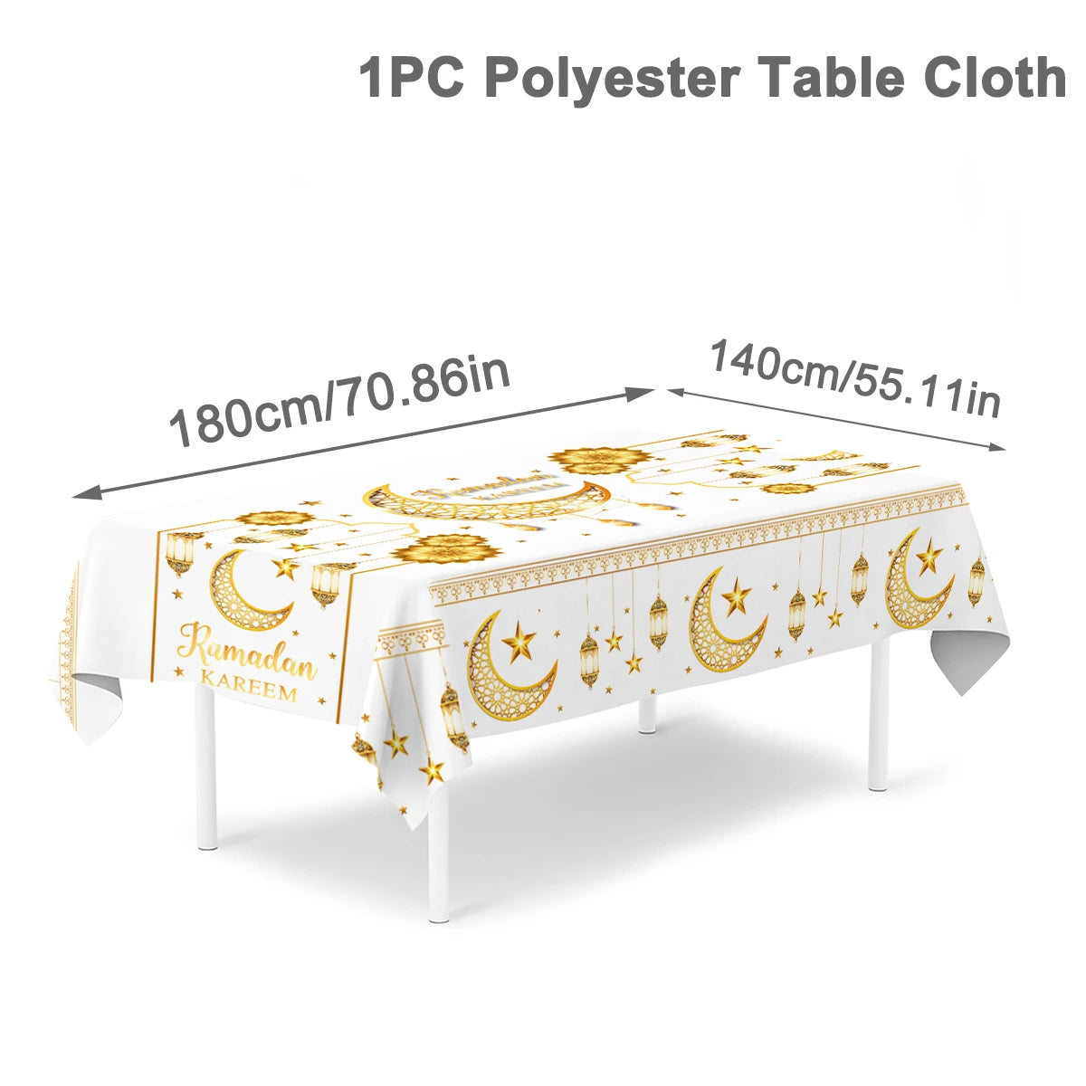 Eid Mubarak Tablecloths Ramadan Decoration for Home 2024 Islamic Muslim Party Decor Ramadan Tableware Supplies Eid Al Adha Gift
