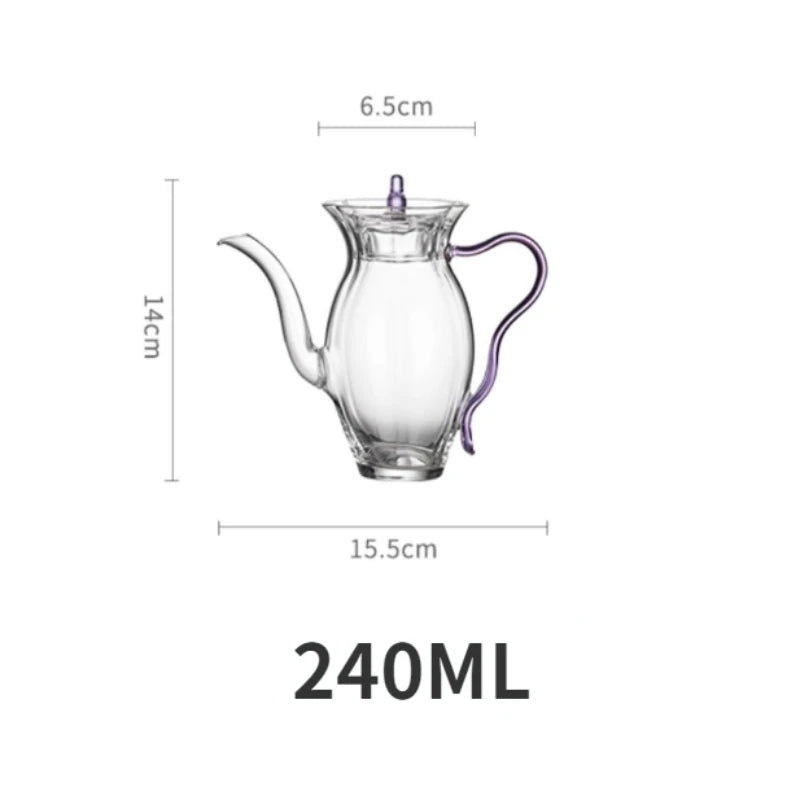 Japanese High-Temperature-Resistant Glass Pot Narcissus Teapot Household High Borosilicate Glass Hand-Held Brewing Teapot