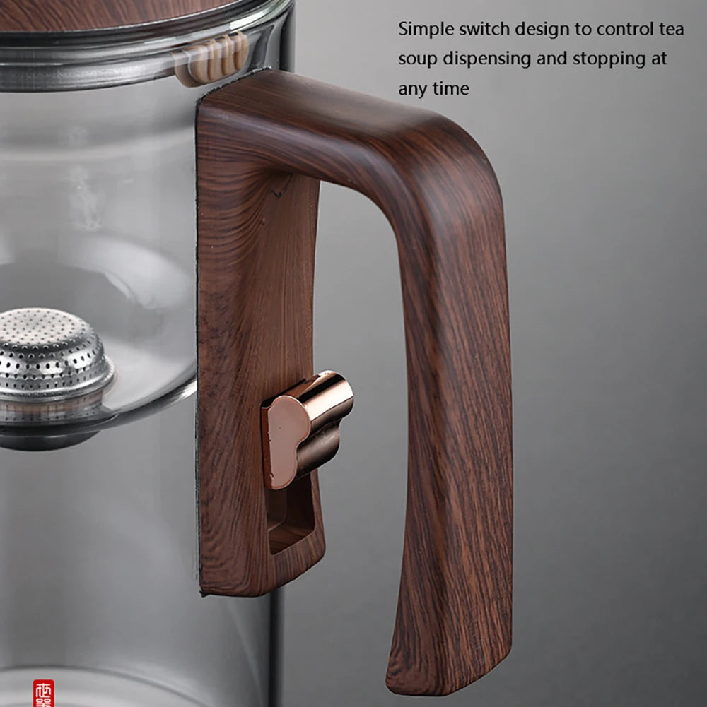 Glass Tea Pot Kettle Infuser 520ml/720ml Teapot Water Separation Inner Magnet One Click Magnetic Switch Tea Filtration Cup Set