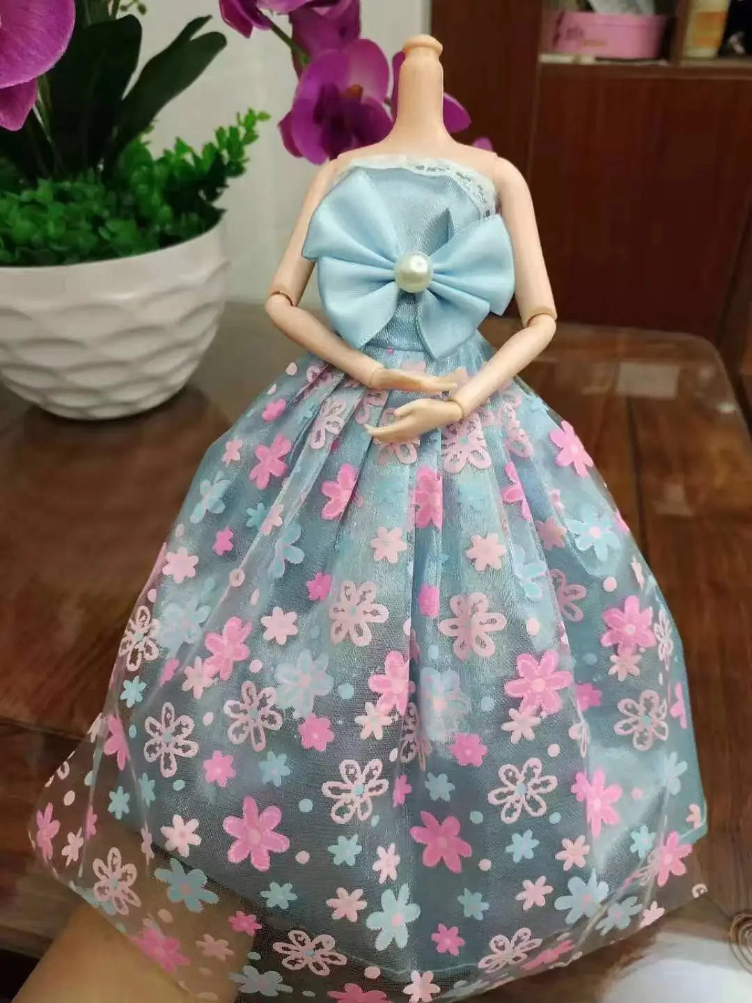30cm Doll Dress Fashion Clothes Handmade Flower Dress for Licca for Barbie Doll Accessories Baby Toys Best Girl' Gift