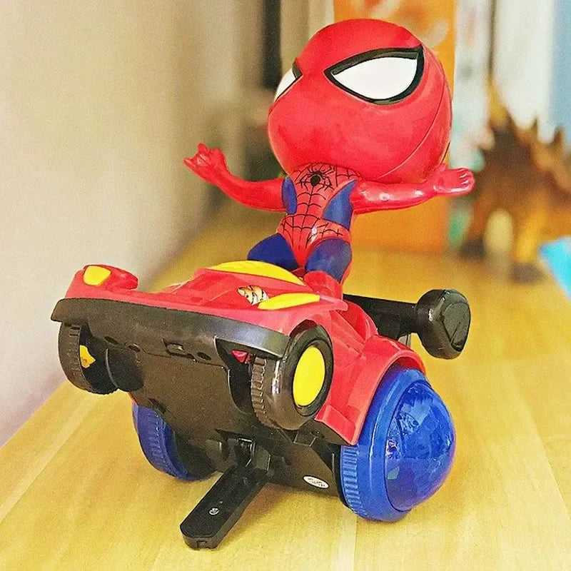 Marvel Spiderman Automatic Flip Rotation Skateboard Acousto-Optic Car Ultraman Electric Music Toy Stunt Scooters Christmas Toys