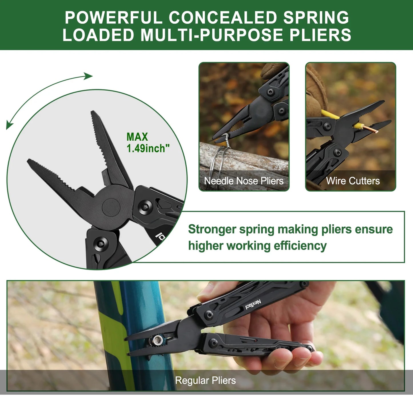 NexTool Black Knight 11-In-1 Multi-Function Tools Knife Outdoor Camping Survival Folding Pliers Scissors Hand Multitool Tool Kit
