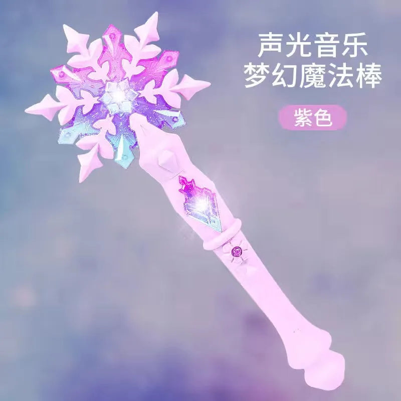 Disney Girls Frozen Snowflake Princess Elsa Music Magic Wand Ring Crown Box Set Makeup Toys Birthday Christmas Gift