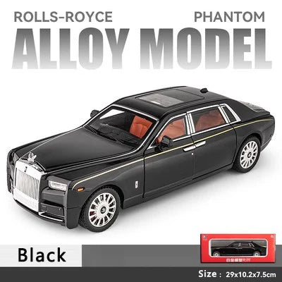 1:18 Rolls-Royce Phantom Alloy Car Model Simulation Sound and Light Pull Back Toy Car Luxury Car Boys Collection Ornaments Gift