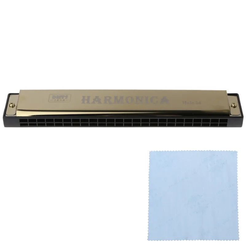 Professional 24 Hole Harmonica Key of C Mouth Metal Organ for Beginners