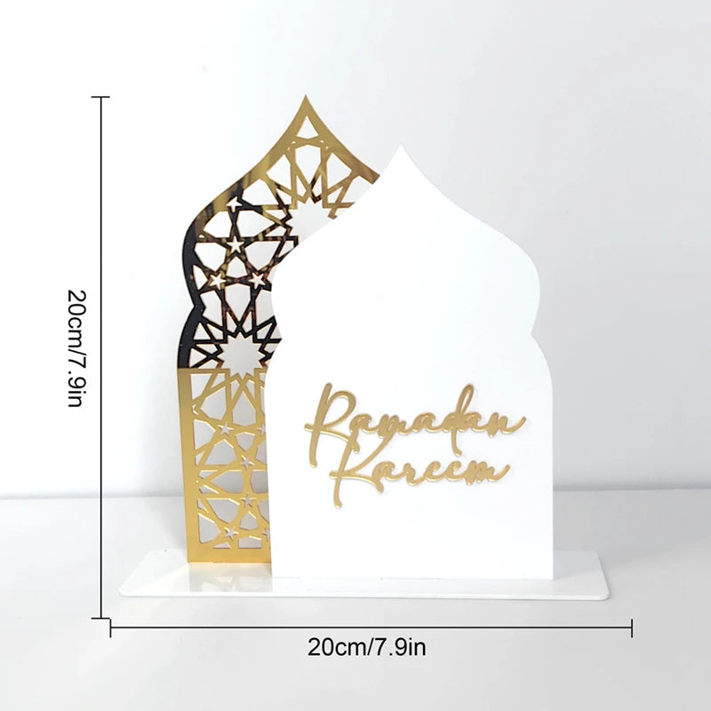 2025 Ramadan Kareem Decoration Acrylic Ornaments Gold Moon Star Eid Mubarak Home Table Decor Islamic Muslim Party Gifts Supplies