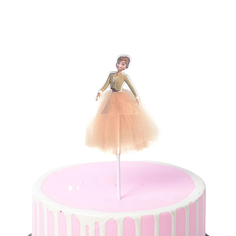 Disney Cake Topper Decoration Happy Birthday Party Snow White Cake Decor Frozen Elsa Birthay Supplies Ariel Sofia Princess Cake
