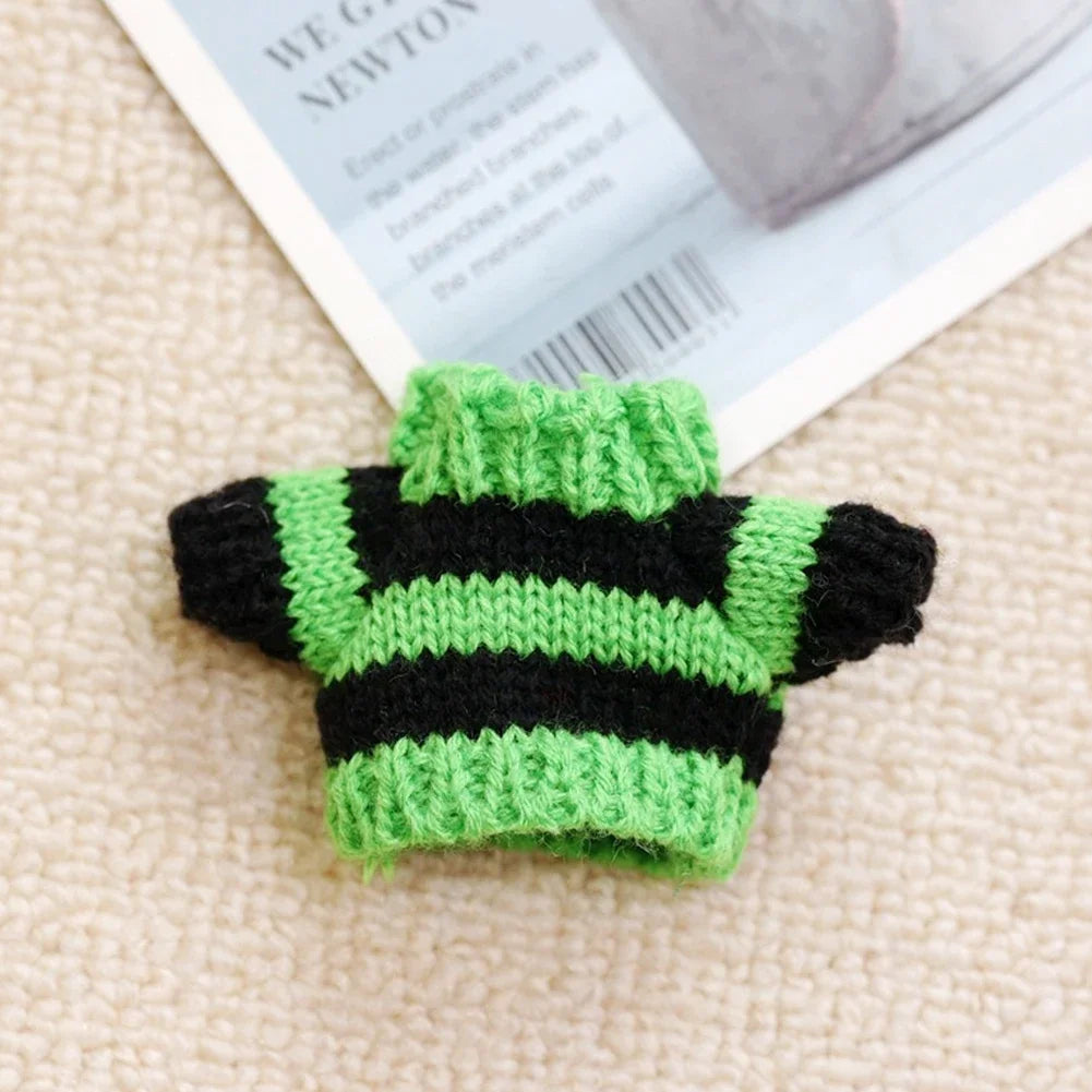 Mini Doll'S Clothes Outfit Accessories for Labubu for Elf Doll Knitted Christmas Love Twisted Solid Santa Sweater Clothing