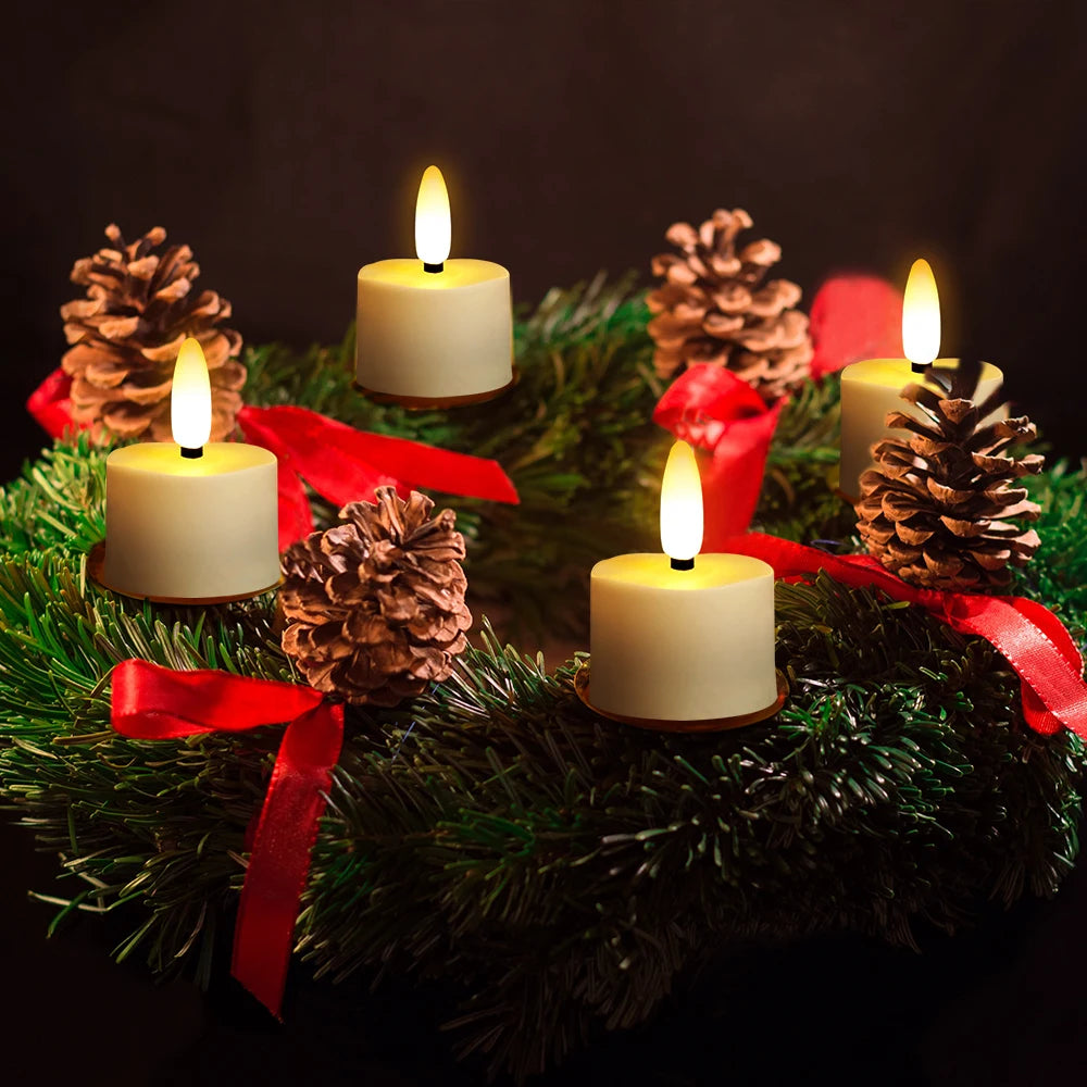 Led Candle Set Rechargeable Electronic Flicker Flameless Candles Lamp With Timer Remote for Home Decor Christmas Candle Lights