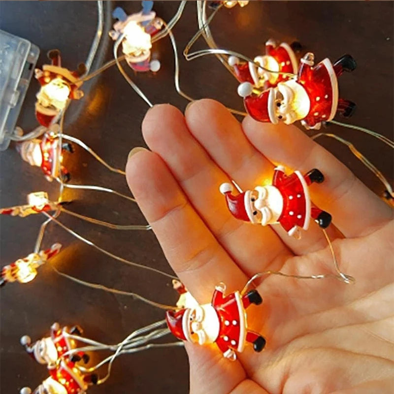 Christmas Fairy Light Christmas Light String Santa Claus Snowman Garland Light for Wedding Bedroom Christmas Tree Ornament