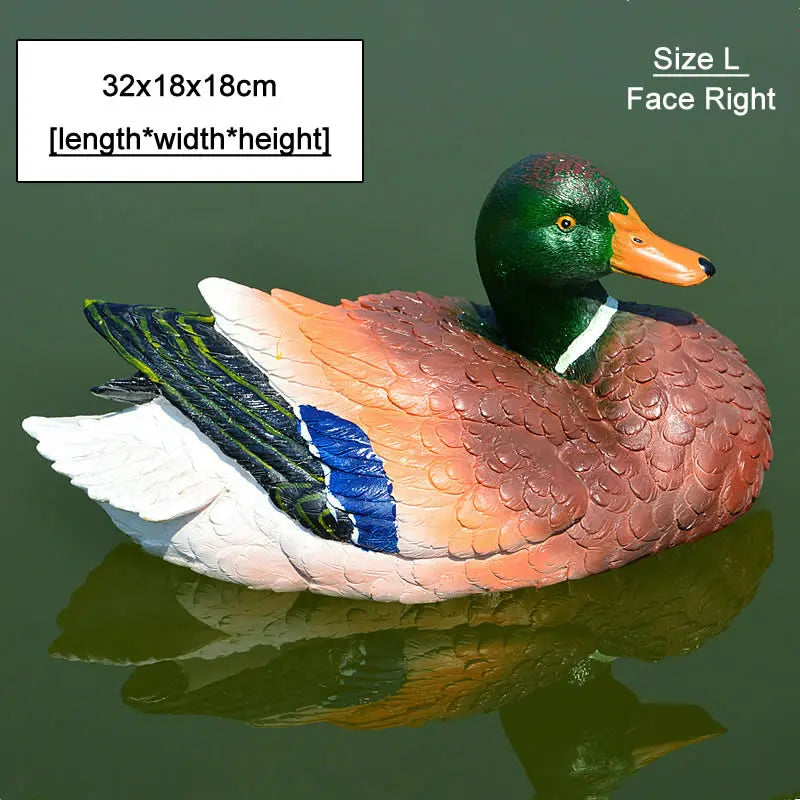 Cute Resin Floating Duck Statue Outdoor Garden Pond Fish Tank Decorative Swimming Wild Duck Sculpture for Garden Decor Ornament