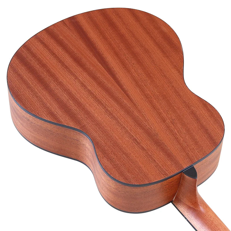 Travel Guitar 36 Inch Acoustic Guitar 6 String Mini Guitars Brown and Natural Color Folk Guitar Full Sapele
