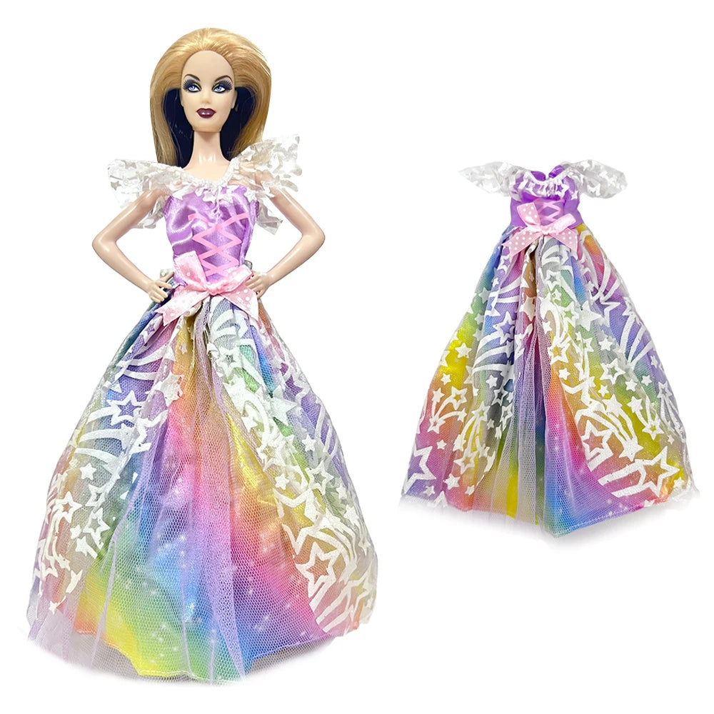 NK 1 Pcs 30CM Princess Wedding Dress Noble Party Gown for Barbie Doll Accessories Fashion Clothes Gift for Girl' 1/6 Doll Toy JJ