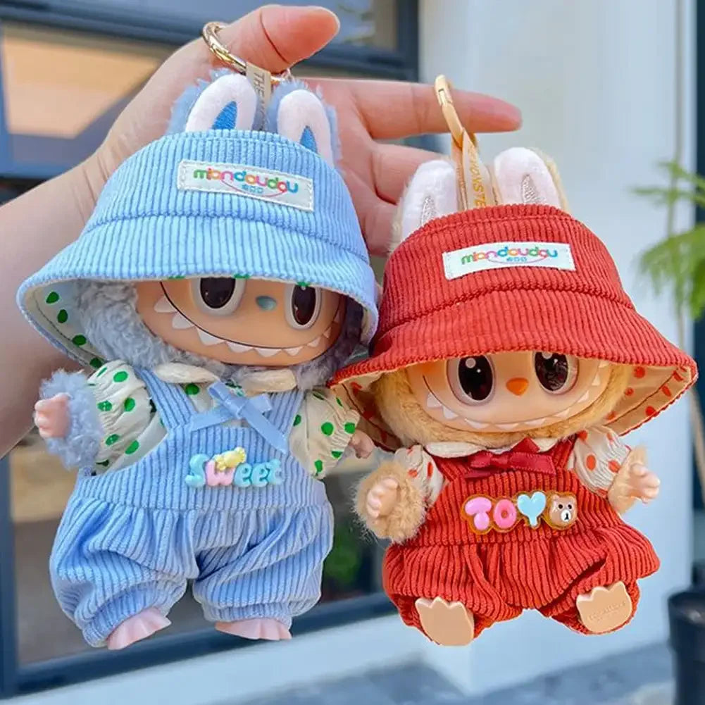 17cm Mini Plush Doll'S Clothes Outfit Accessories for Korea Kpop Exo Labubu Idol Casual Strap Set Clothing Gift