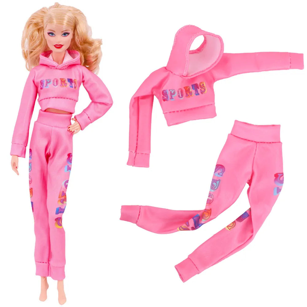 Pop Doll Clothes Sportswear Outfit Dress Fashion Coat Hoodie Top Pants Hats Clothing for Barbis&BJD Doll Accessories Girl`s Toy