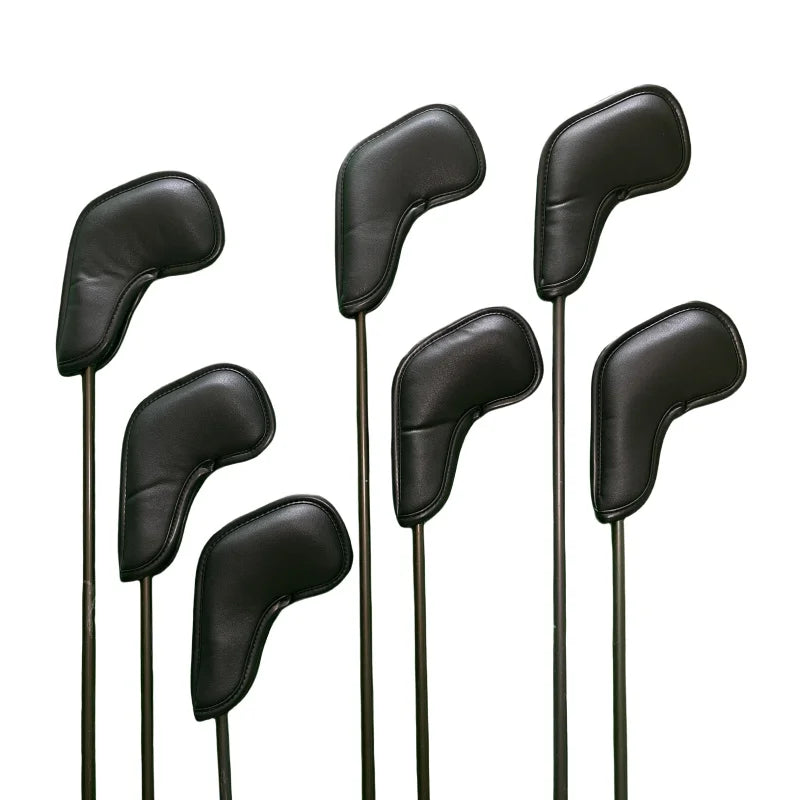 Golf Iron Club Head Cover Headcovers for Sand Wedges Big Number Long Neck Black/White Pu Leather 48 50 52 54 56 58 60 Degree