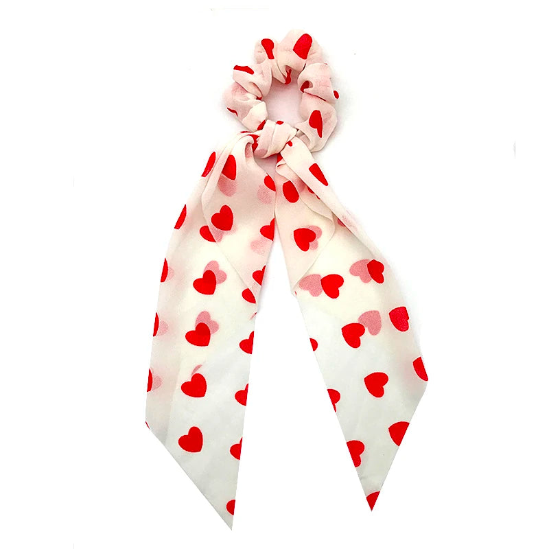 Chiffon Hair Scrunchies Women Fashion Pearl Ponytail Holder Hair Tie Hair Rope Rubber Bands Hair Accessories Bowknot Headwear