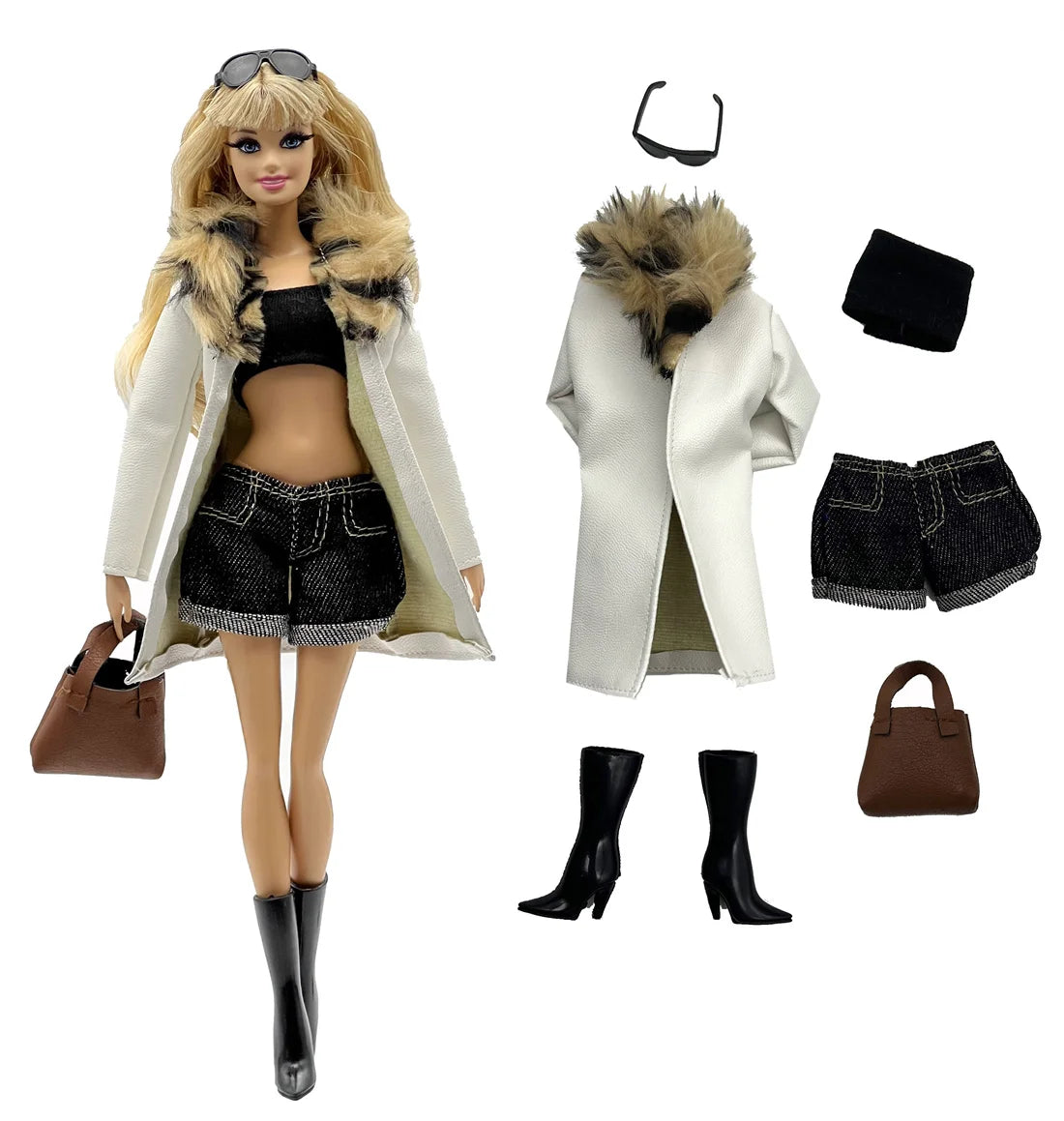 1 Set Cloth Doll Accessories Fashion Model Casual Wear Cool Clothes for 30cm Barbie Doll Kids or Birthday Gift