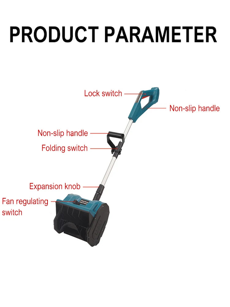 Cordless Electric Snowplow Lithium Electric Snow Sweeper Cordless Snow Shovel for Makita 18V (No Battery) Efficient Snow Thrower