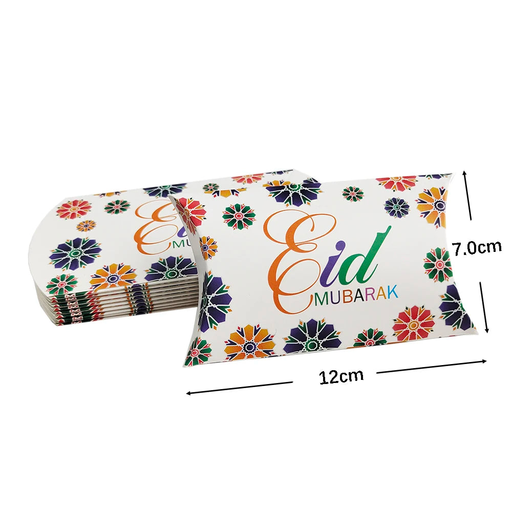 10Pcs Ramadan Gift Boxes Paper Eid Mubarak Candy Cookie Boxes Eid Gift Packing Box Ramadan Decoration 2025 Muslim Islamic Party