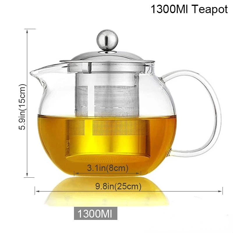 Dropshipping Heat Resistant Glass Teapot Various Styles of Hot-Selling Tea Sets Clear Kettle Flower Puer Tea Infuser Pot