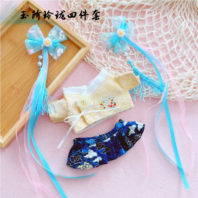 20cm Doll Clothes Outfit Hoodies Skirt Stuffed Dolls Dress Up Doll Accessories Outfit Change Dress Game Playing House Gift Toys