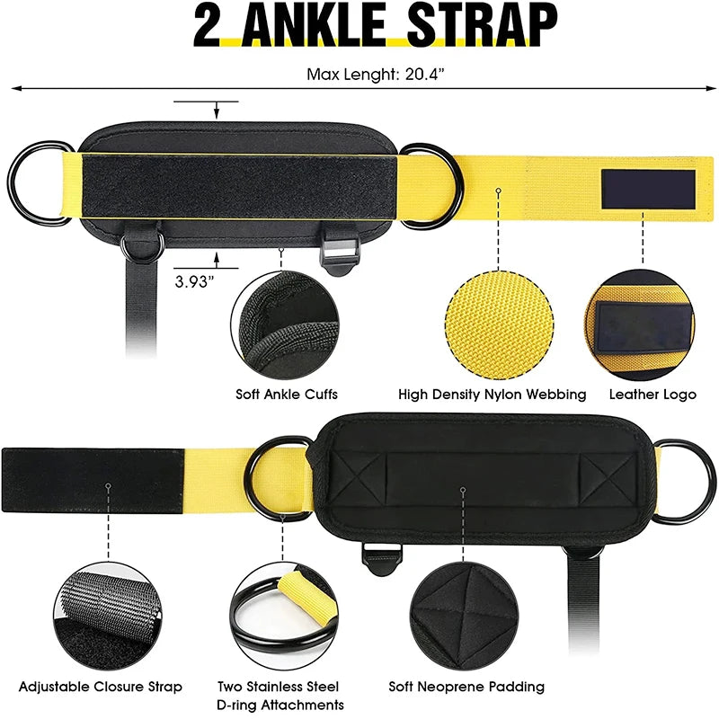 Gym Ankle Straps Double D-Ring Adjustable Neoprene Padded Cuffs Ankle Weight Leg Training Brace Support Sport Safety Abductors