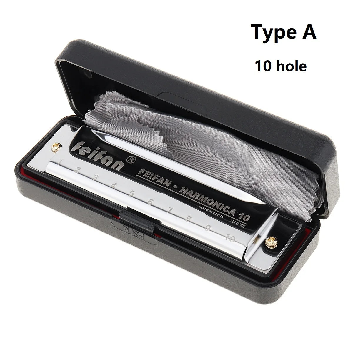 10 Hole 24 Hole Harmonica 8K Titanium Tremolo Tone Key C Harmonica Harp Mouth Organ Musical Instruments With Case