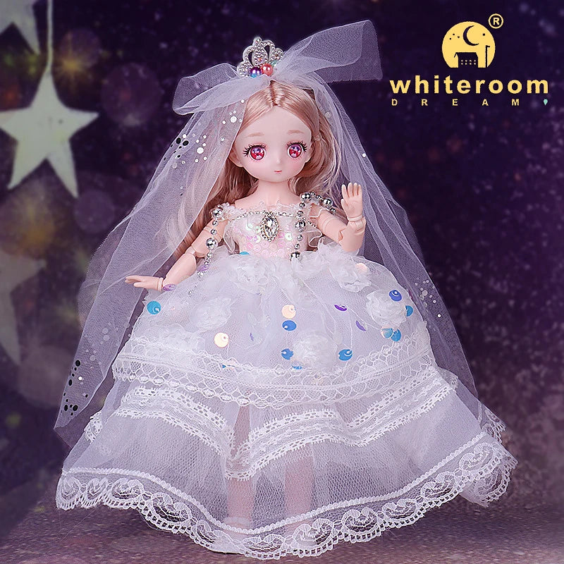1/6 Bjd Doll Wedding Dress Anime Action Figures Full Set Spherical Jointed Doll for Children's Toys Girl Cosplay Free Shipping
