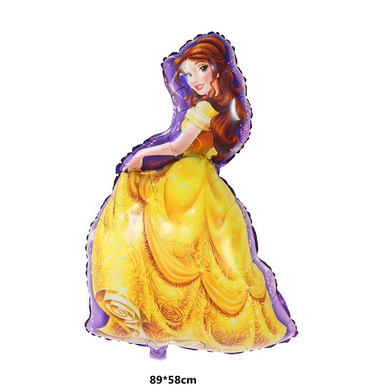 Large Princess Foil Helium Balloons Belle Snow White Cinderella Elsa Girl Birthday Party Decoration Kids Toys Air Globos Supplie