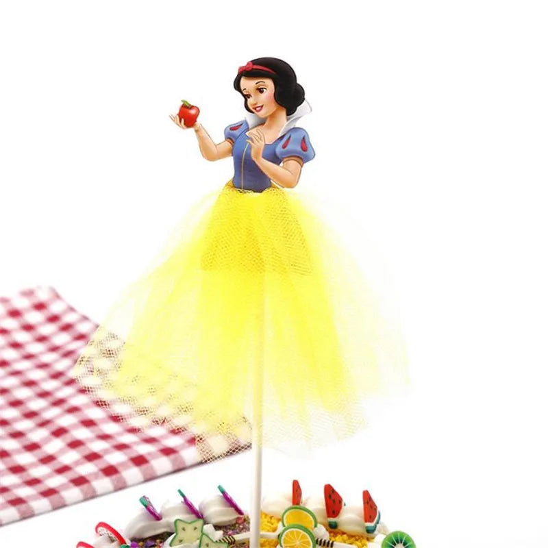 Disney Cake Topper Decoration Happy Birthday Party Snow White Cake Decor Frozen Elsa Birthay Supplies Ariel Sofia Princess Cake