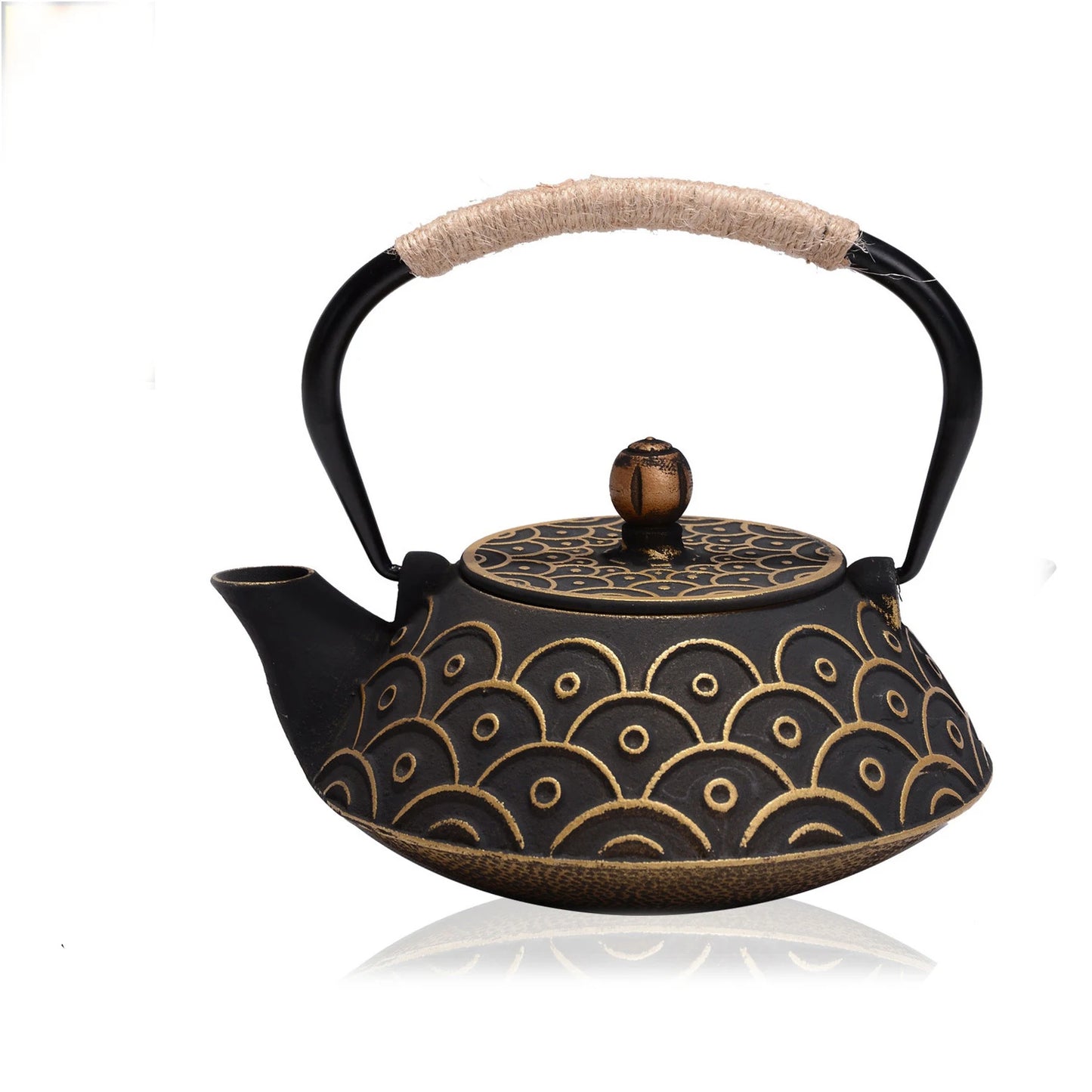 900ML Japanese Style Cast Iron Teapot With Stainless Steel Infuser Strainer Plum Blossom Cast Iron Tea Kettle for Boiling Water
