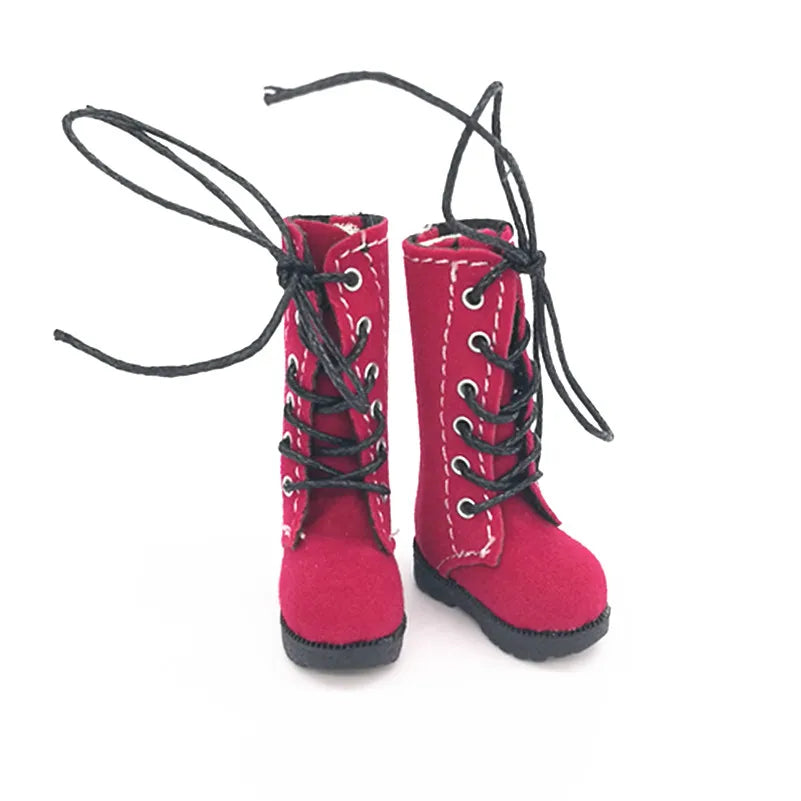 Tilda 3.2cm Doll Boots for Blythe Doll Toy,1/6 Mini Leather Dolls Shoes for Blyth Azone BJD,Casual Puppet Shoes Accessories