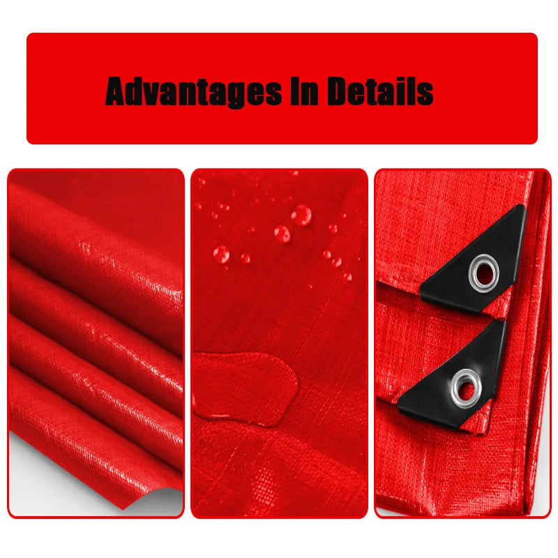 Thick 0.32mm China Red Rainproof Cloth Waterproof Tarpaulin Garden Canvas Outdoor Awning Sunshade Cloth Succulent Plants Cover