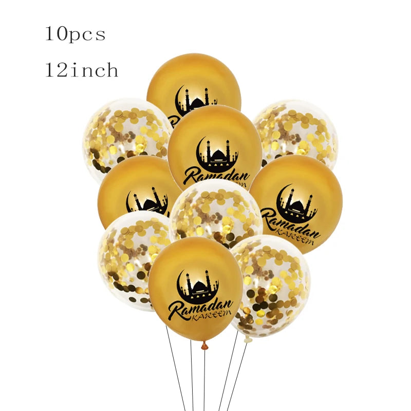 1Set Eid/Hajj Mubarak Latex Balloon Ramadan Kareem Decor Umrah Mubarak Muslim Islamic Hajj Festival Party Supplies 2025