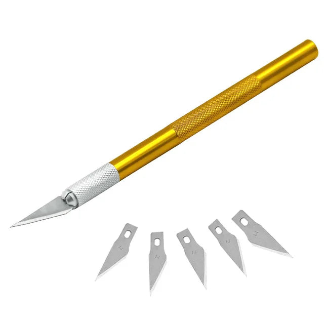 1 Set Precision Hobby Knife Metal Handle With Blades for Arts Wood Carving Tools Crafts Phone PCB Repair Multi DIY Hand Tools