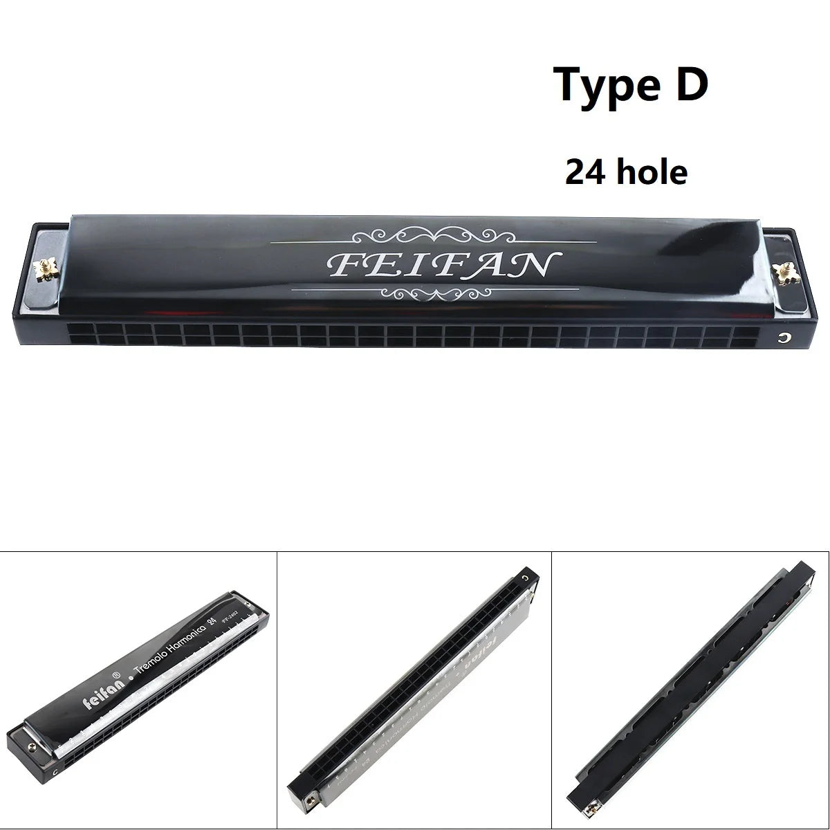 10 Hole 24 Hole Harmonica 8K Titanium Tremolo Tone Key C Harmonica Harp Mouth Organ Musical Instruments With Case