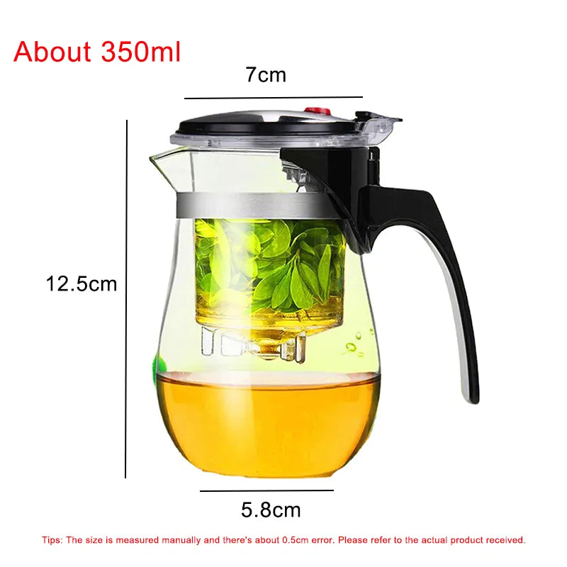 High Quality Heat Resistant Glass Tea Pot Chinese Teaware Kung Fu Tea Set Puer Kettle Coffee Glass Pot Convenient Office TeaPot