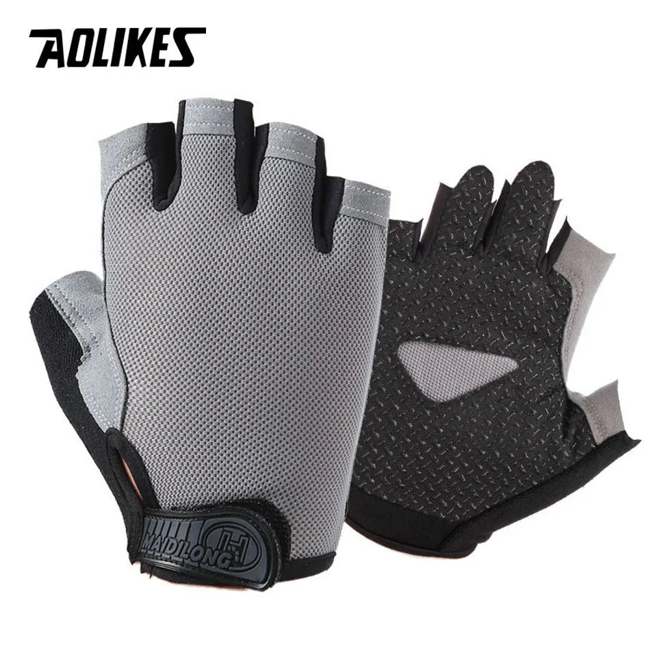 AOLIKES Cycling Gloves MTB Road Riding Gloves Anti-Slip Camping Hiking Gloves Gym Fitness Sports Bike Bicycle Glove Half Finger