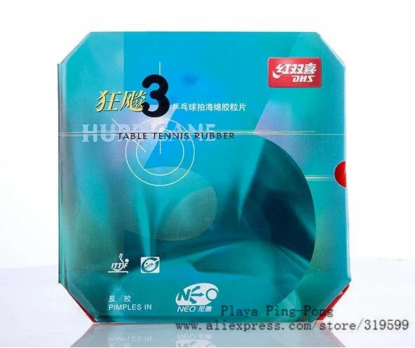 DHS NEO Hurricane 3 ( Loop+Control ) Pips-In Table Tennis (PingPong) Rubber With Sponge 2.15mm 2.2mm