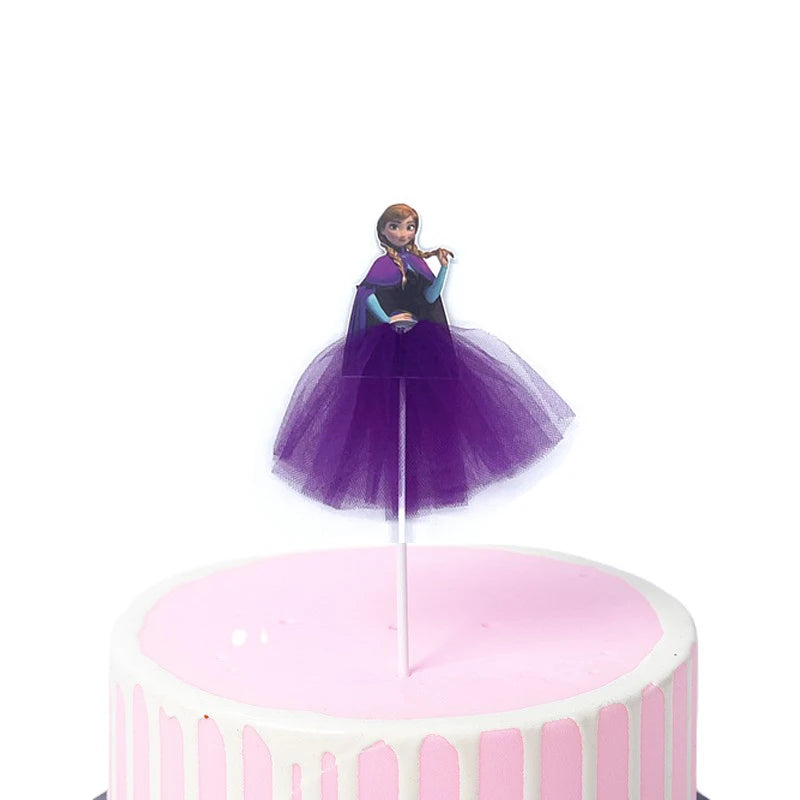 Disney Cake Topper Decoration Happy Birthday Party Snow White Cake Decor Frozen Elsa Birthay Supplies Ariel Sofia Princess Cake