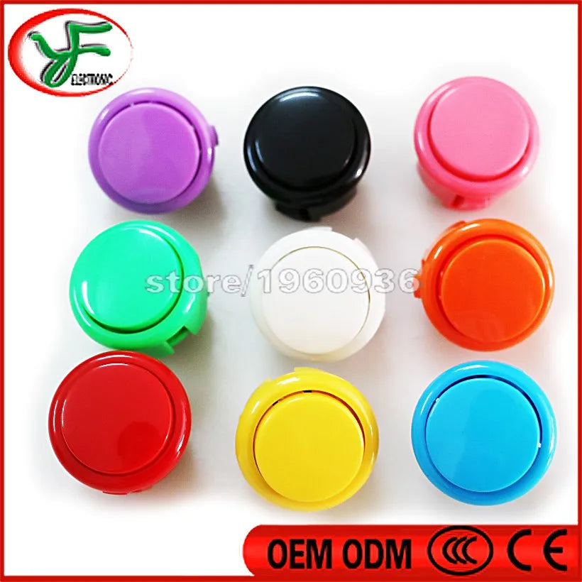 100pcs/Lot Cassette Button 30mm Button Arcade Push Button 10 Colors Accessories for Arcade Game Consoles