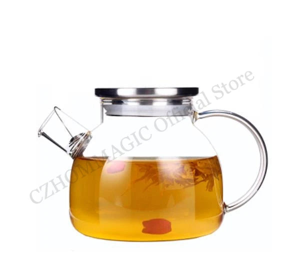 Transparent Borosilicate Glass Teapot Water Jug Heat-Resistant Large Capacity Kung Fu Kettle Home Flower Tea Pot Bottle Decanter