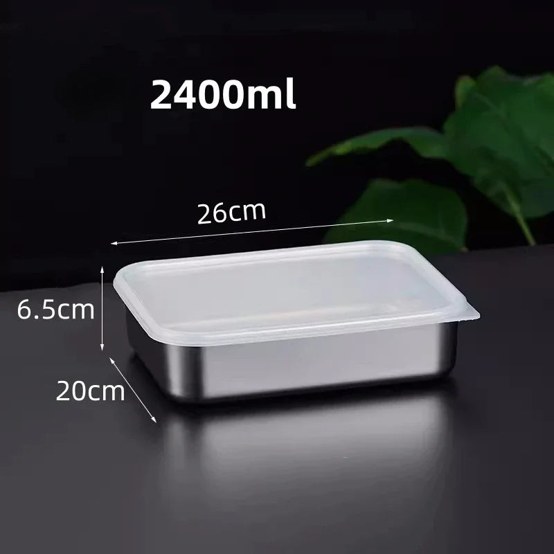 Stainless Steel Refrigerator Meat Storage Box Food Storage Containers With Lid Refrigerator Organizer Container Kitchen Storage