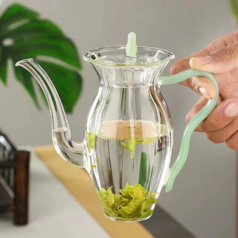 Japanese High-Temperature-Resistant Glass Pot Narcissus Teapot Household High Borosilicate Glass Hand-Held Brewing Teapot
